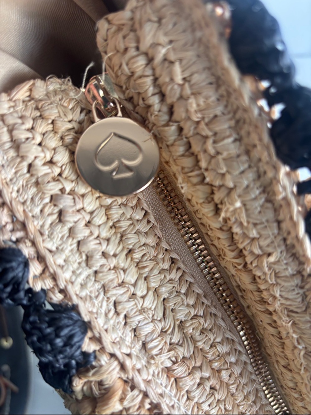 Chic Raffia Woven Bow Tote with Black Accents - Picture 9 of 9